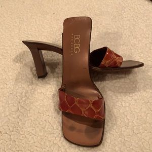 BCBG Max Azaria leather mules